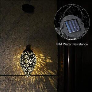 Hanging Solar Lights Tomshine Solar Lantern LED Garden Lights Metal Lamp